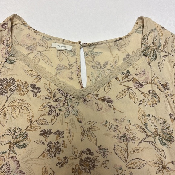 Maurices Cream Relaxed Blouse with Billowy Sleeves - Picture 5 of 7